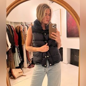 Penfield Shearling Puffer Vest, Navy